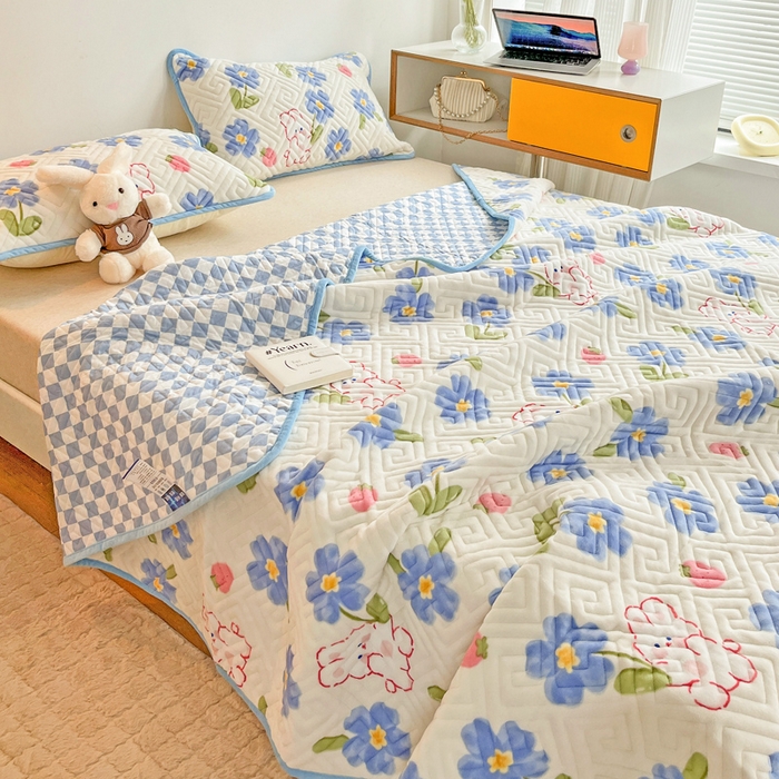 91家纺网 家纺一手货源 找家纺 羽爱 2025新款棉加绒床盖套件 洛可可