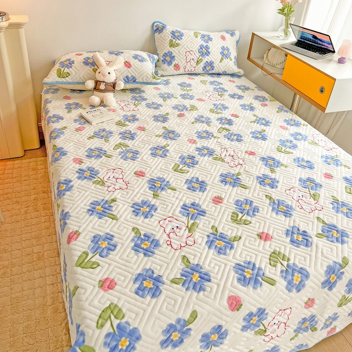 91家纺网 家纺一手货源 找家纺 羽爱 2025新款棉加绒床盖套件 洛可可