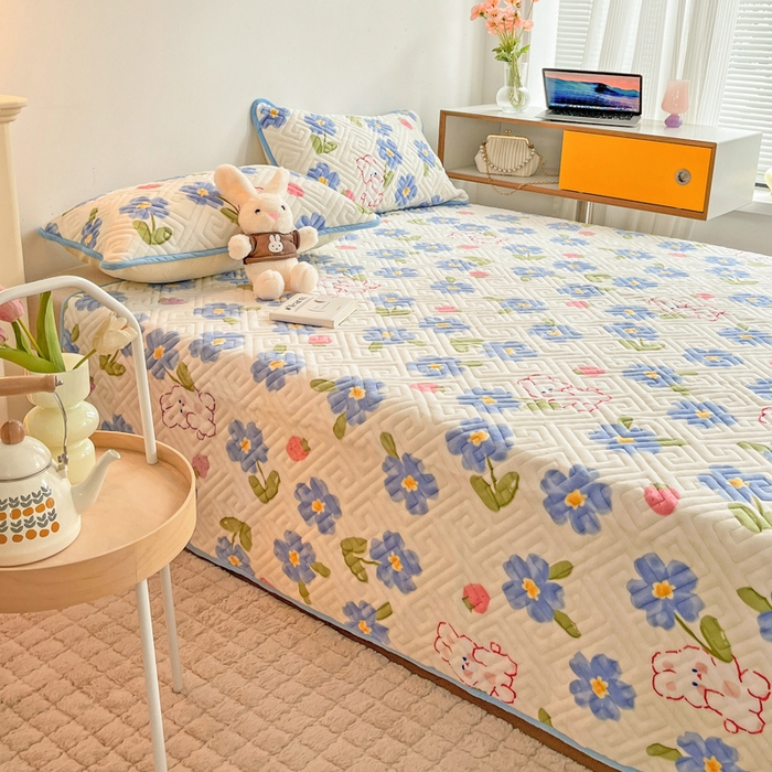 91家纺网 家纺一手货源 找家纺 羽爱 2025新款棉加绒床盖套件 洛可可