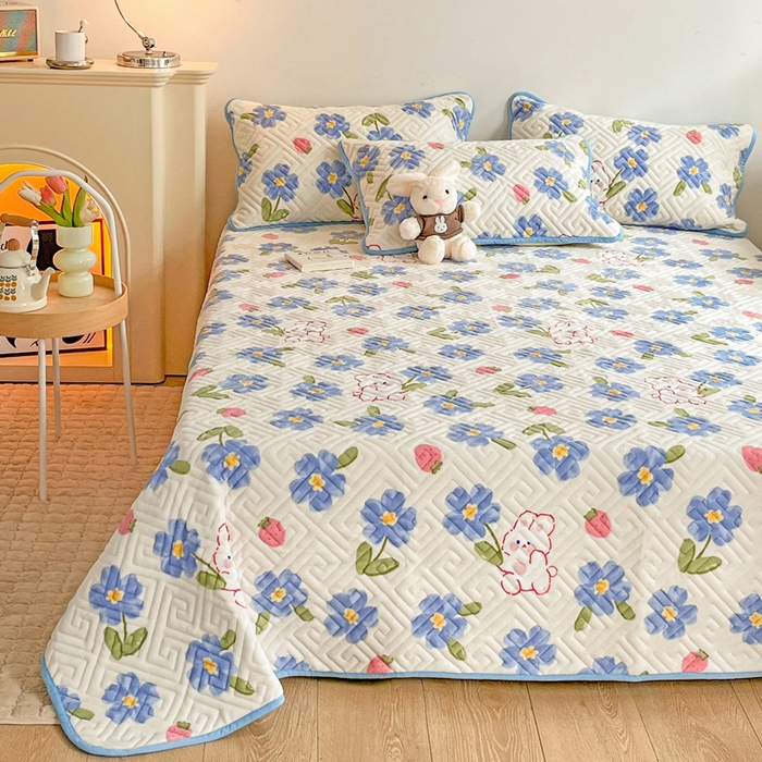 91家纺网 家纺一手货源 找家纺 羽爱 2025新款棉加绒床盖套件 洛可可