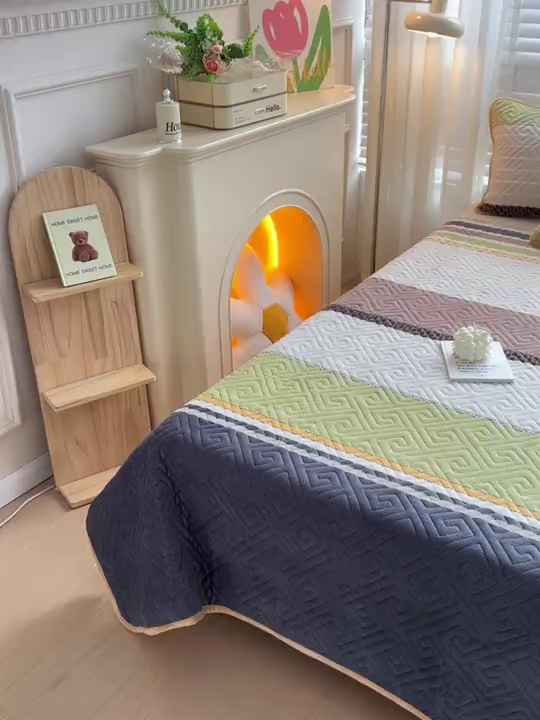 91家纺网 家纺一手货源 找家纺 羽爱 2025新款棉加绒床盖套件 莫兰迪