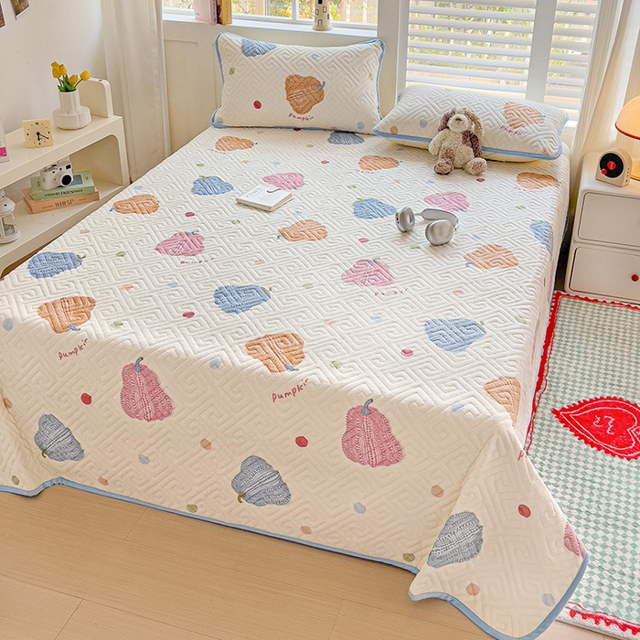 91家纺网 家纺一手货源 找家纺 羽爱 2025新款棉加绒床盖套件 南瓜派