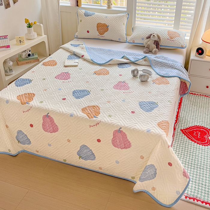 91家纺网 家纺一手货源 找家纺 羽爱 2025新款棉加绒床盖套件 南瓜派