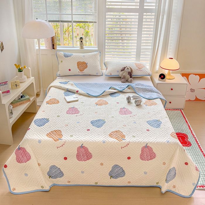 羽爱 2025新款棉加绒床盖套件 南瓜派