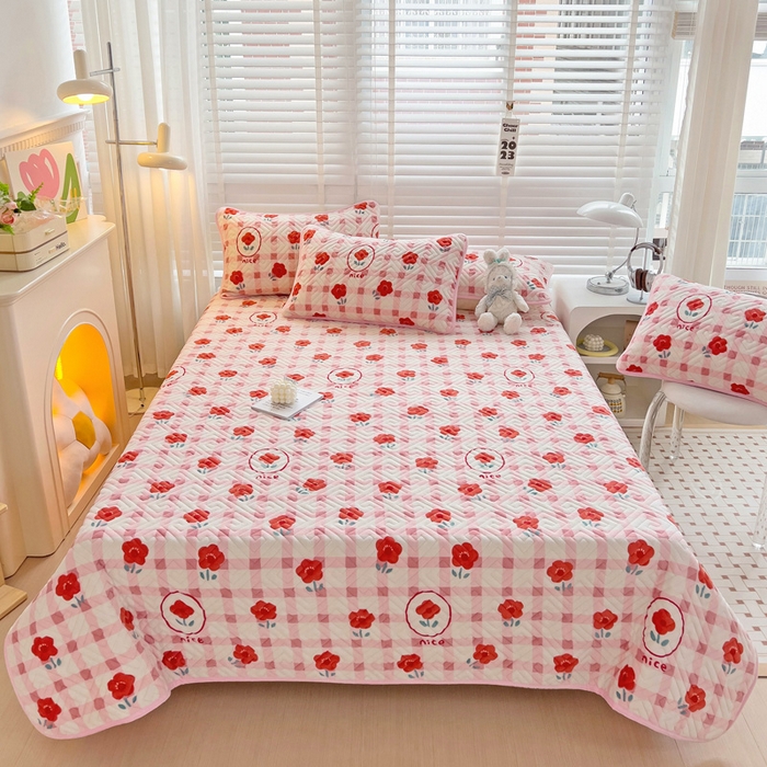 羽爱 2025新款棉加绒床盖套件 温馨小花