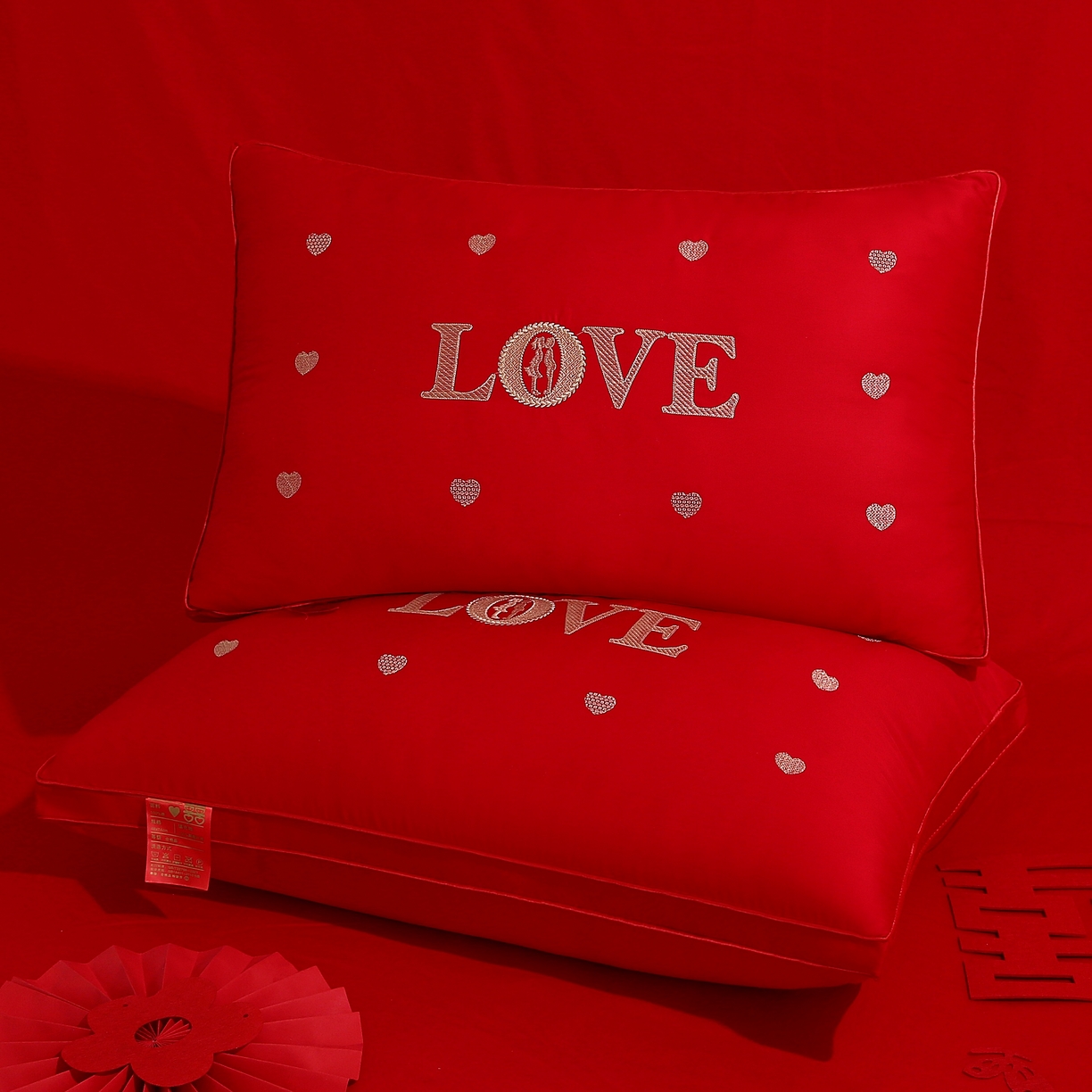 91家纺网 家纺一手货源 找家纺 （总）佳尚枕芯 2025新款婚庆枕大红枕芯结婚专用枕头枕芯