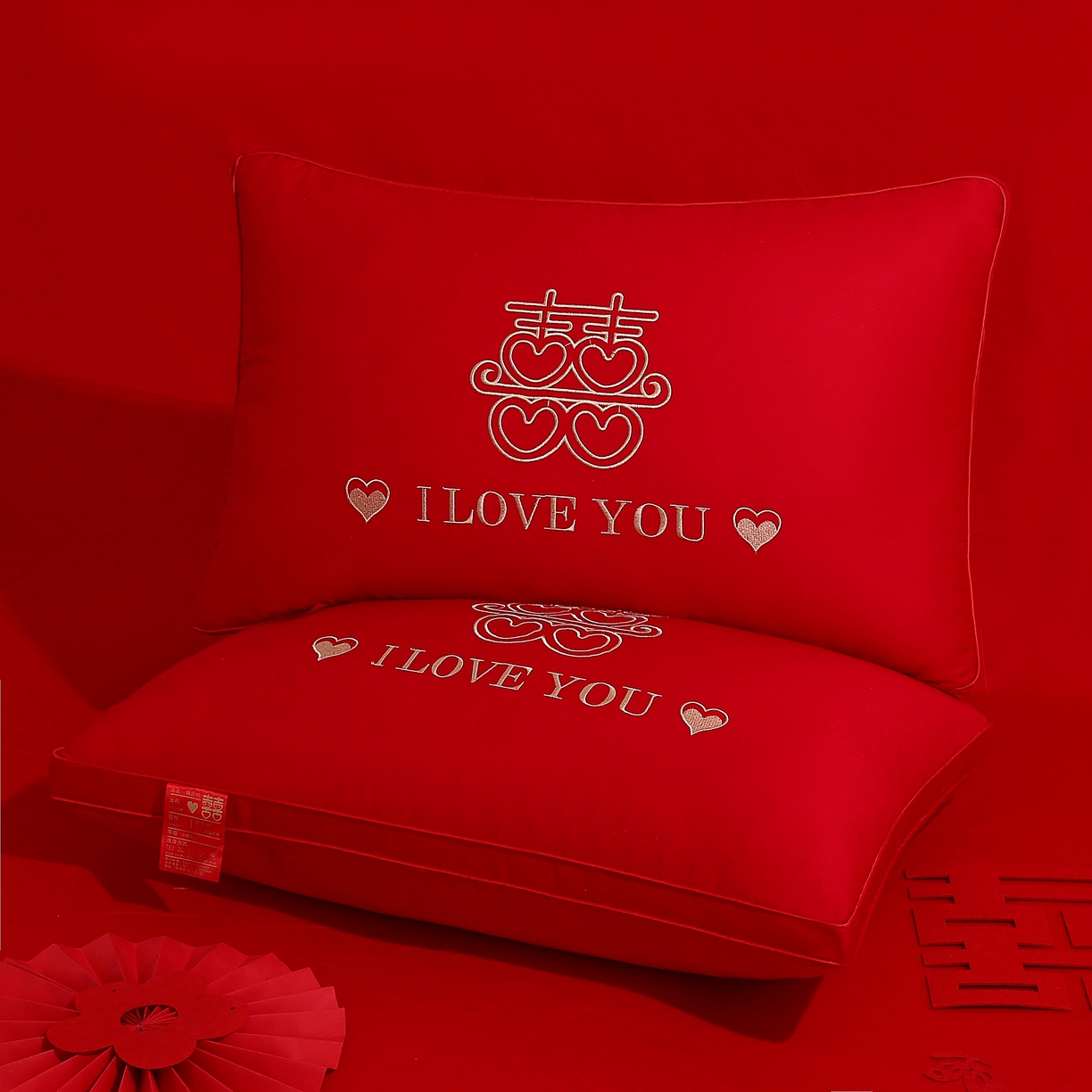 91家纺网 家纺一手货源 找家纺 （总）佳尚枕芯 2025新款婚庆枕大红枕芯结婚专用枕头枕芯