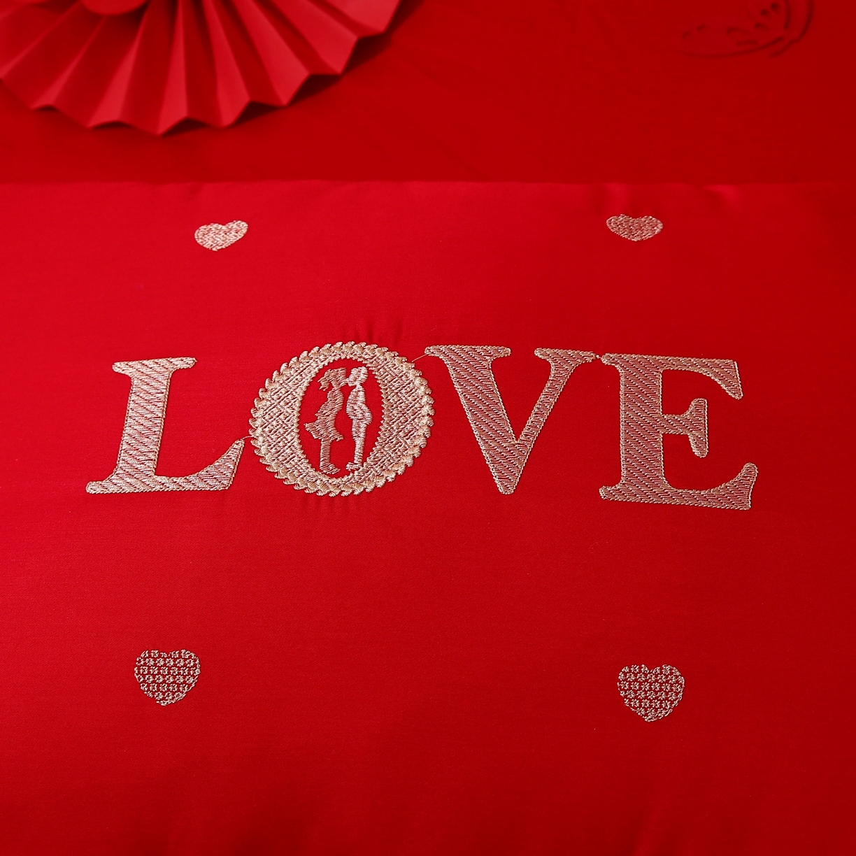 91家纺网 家纺一手货源 找家纺 佳尚枕芯 2025新款婚庆枕大红枕芯结婚专用枕头枕芯 love 多多