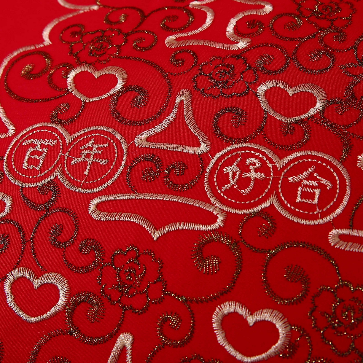91家纺网 家纺一手货源 找家纺 佳尚枕芯 2025新款婚庆枕大红枕芯结婚专用枕头枕芯 刺绣大喜