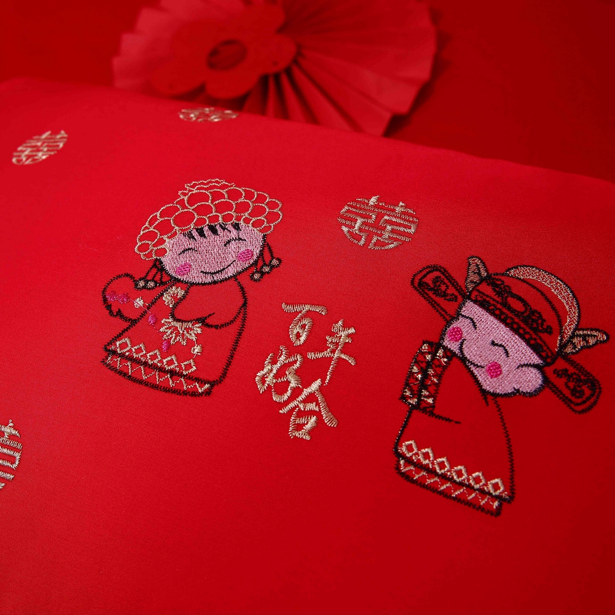 91家纺网 家纺一手货源 找家纺 佳尚枕芯 2025新款婚庆枕大红枕芯结婚专用枕头枕芯 郎才女貌