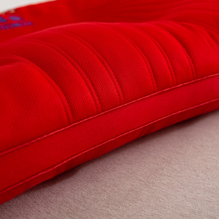 91家纺网 家纺一手货源 找家纺 （总）佳尚枕芯 2025新款全棉纯棉婚庆护颈椎助眠大红色陪嫁家用枕头枕芯