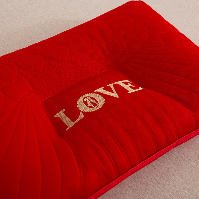 91家纺网 家纺一手货源 找家纺 （总）佳尚枕芯 2025新款全棉纯棉婚庆护颈椎助眠大红色陪嫁家用枕头枕芯