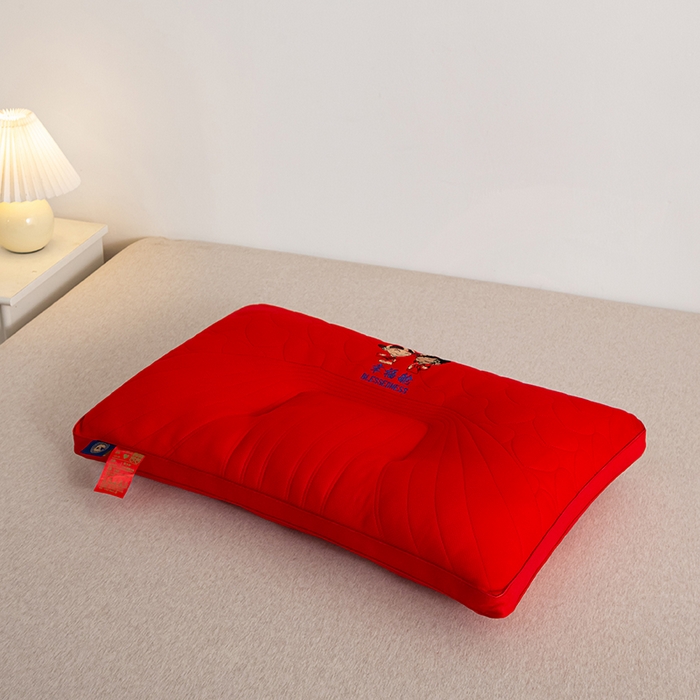 91家纺网 家纺一手货源 找家纺 佳尚枕芯 2025新款全棉纯棉婚庆护颈椎助眠大红色陪嫁家用枕头枕芯 幸福舱