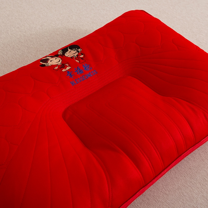 91家纺网 家纺一手货源 找家纺 佳尚枕芯 2025新款全棉纯棉婚庆护颈椎助眠大红色陪嫁家用枕头枕芯 幸福舱