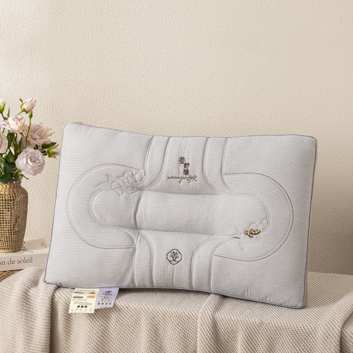 91家纺网 家纺一手货源 找家纺 佳尚枕芯 2025新款姜舒暖护颈枕枕头枕芯 灰色