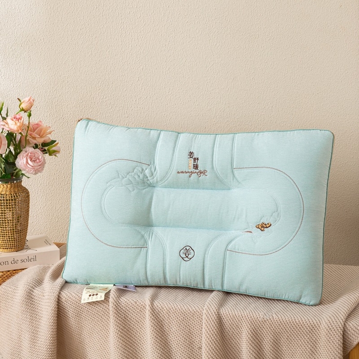 91家纺网 家纺一手货源 找家纺 佳尚枕芯 2025新款姜舒暖护颈枕枕头枕芯 蓝色