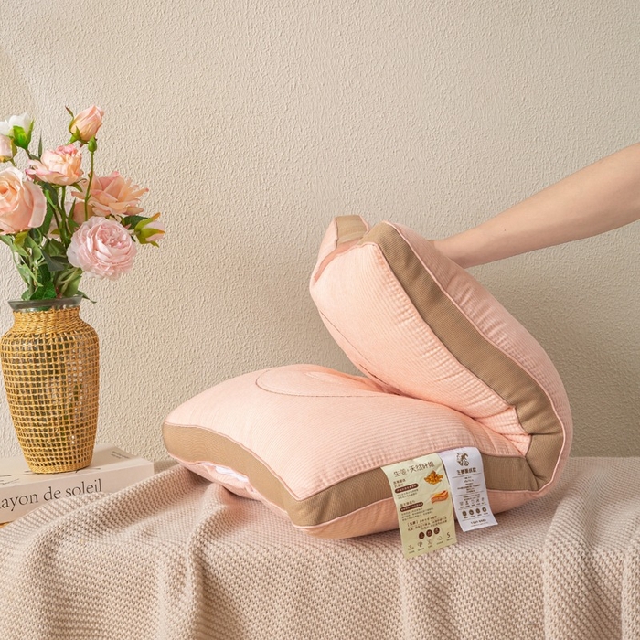 91家纺网 家纺一手货源 找家纺 佳尚枕芯 2025新款姜舒暖护颈枕枕头枕芯 粉色