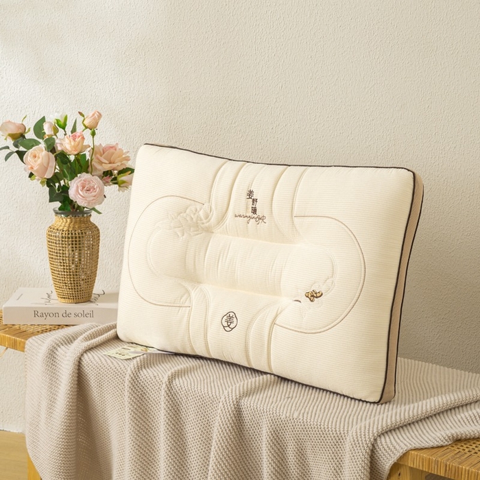 91家纺网 家纺一手货源 找家纺 佳尚枕芯 2025新款姜舒暖护颈枕枕头枕芯 黄色