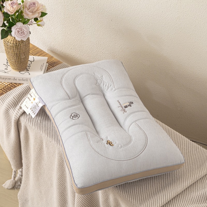 91家纺网 家纺一手货源 找家纺 佳尚枕芯 2025新款姜舒暖护颈枕枕头枕芯 灰色