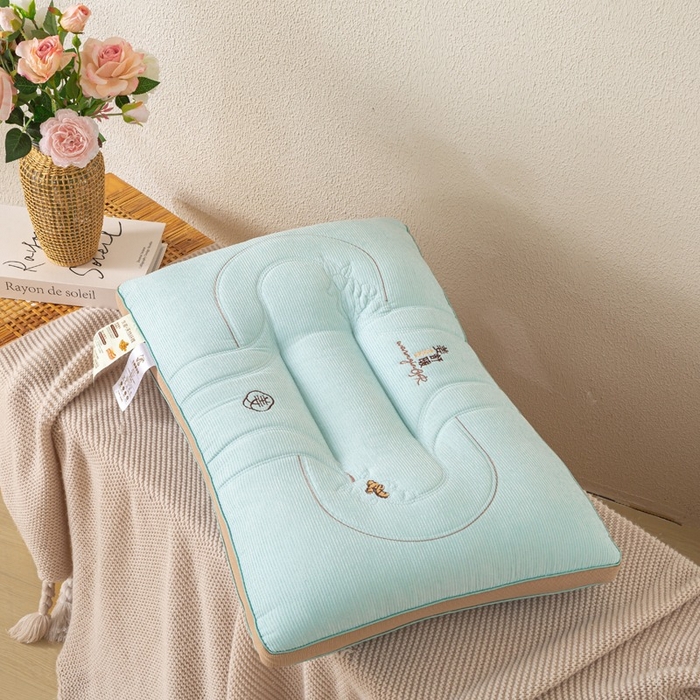 91家纺网 家纺一手货源 找家纺 佳尚枕芯 2025新款姜舒暖护颈枕枕头枕芯 蓝色