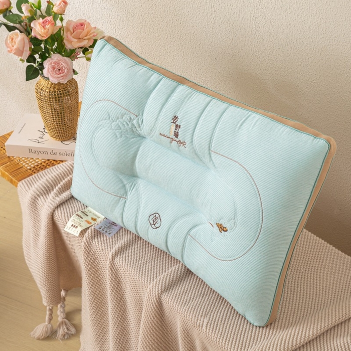 91家纺网 家纺一手货源 找家纺 佳尚枕芯 2025新款姜舒暖护颈枕枕头枕芯 蓝色