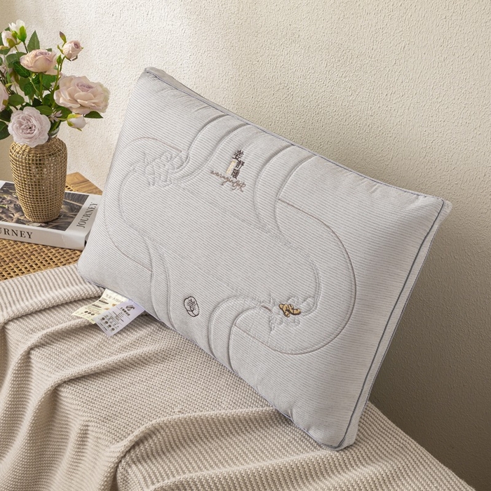 91家纺网 家纺一手货源 找家纺 佳尚枕芯 2025新款姜舒暖立体枕芯枕头 姜舒暖热熔枕-灰色