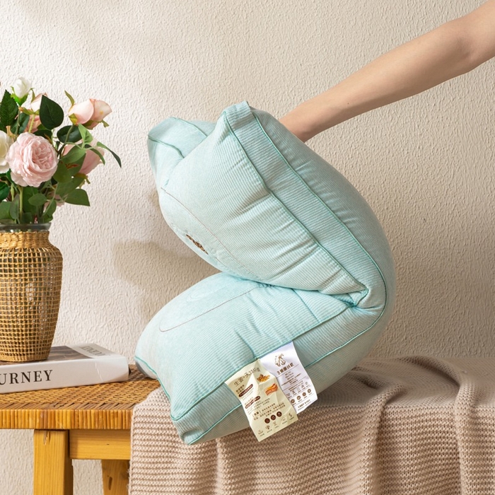 91家纺网 家纺一手货源 找家纺 佳尚枕芯 2025新款姜舒暖立体枕芯枕头 姜舒暖热熔枕-蓝色