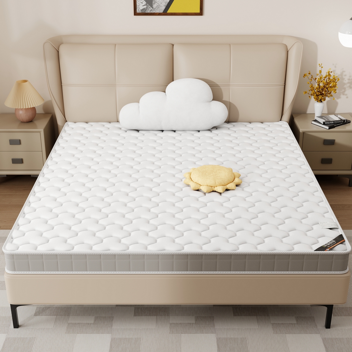 91家纺网 家纺一手货源 找家纺 时奥家纺 2025新款护颈椰棕床垫-Z01 7分棕+1分乳胶(9cm)-黄麻配置