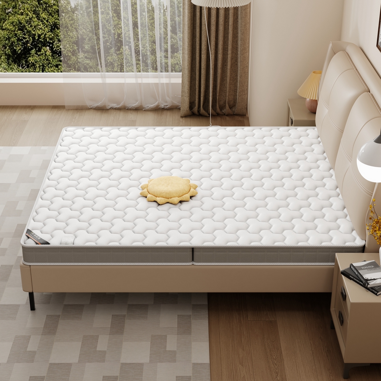 91家纺网 家纺一手货源 找家纺 时奥家纺 2025新款护颈椰棕床垫-Z01 7分棕+2分乳胶(10cm)-黄麻配置