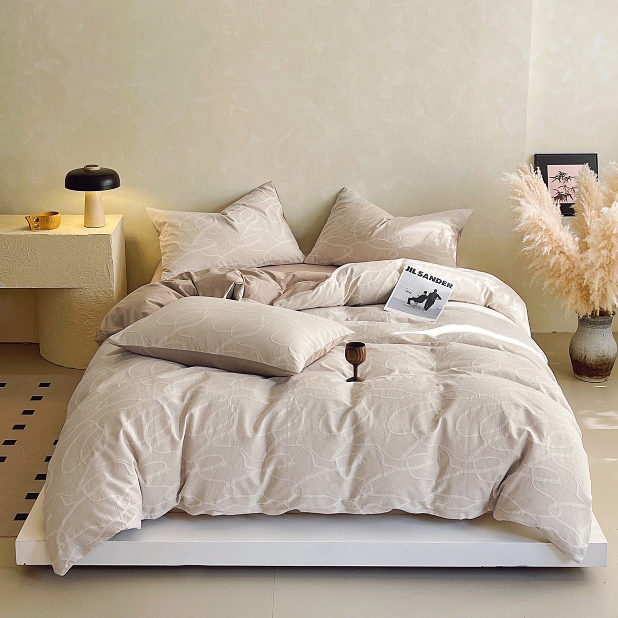 春皖家纺 2026新款A类全棉三层纱AB版简约四件套-风格二 云栀