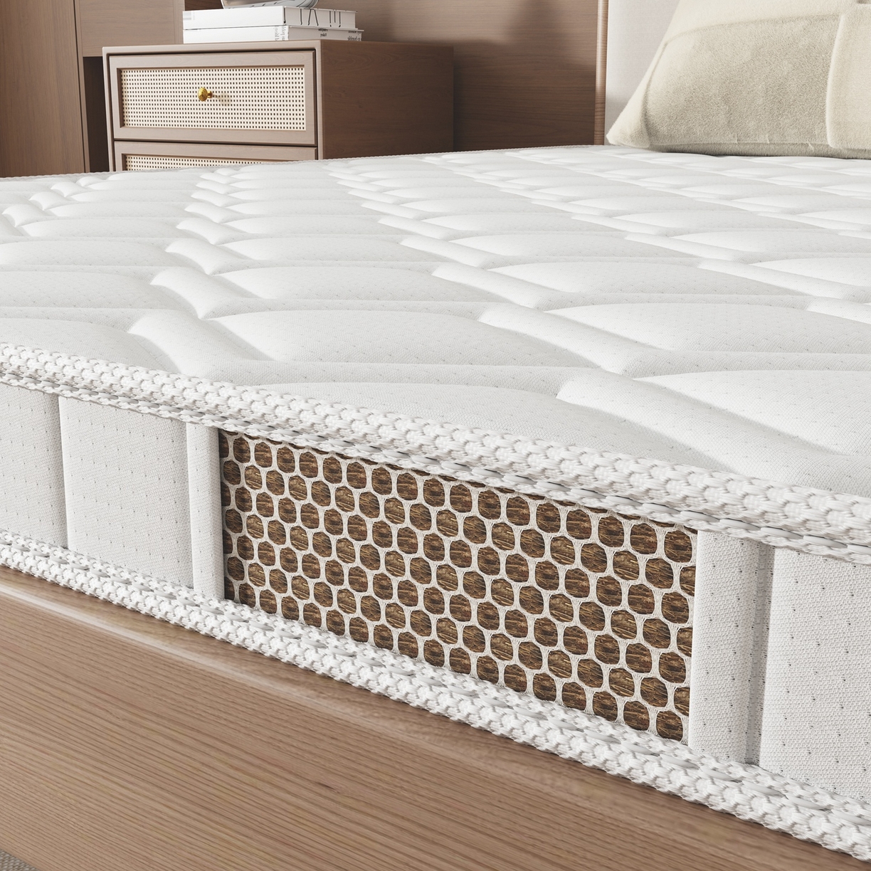 91家纺网 家纺一手货源 找家纺 时奥家纺 2025新款护颈椰棕床垫-Z03 5分棕+3分乳胶(9cm)