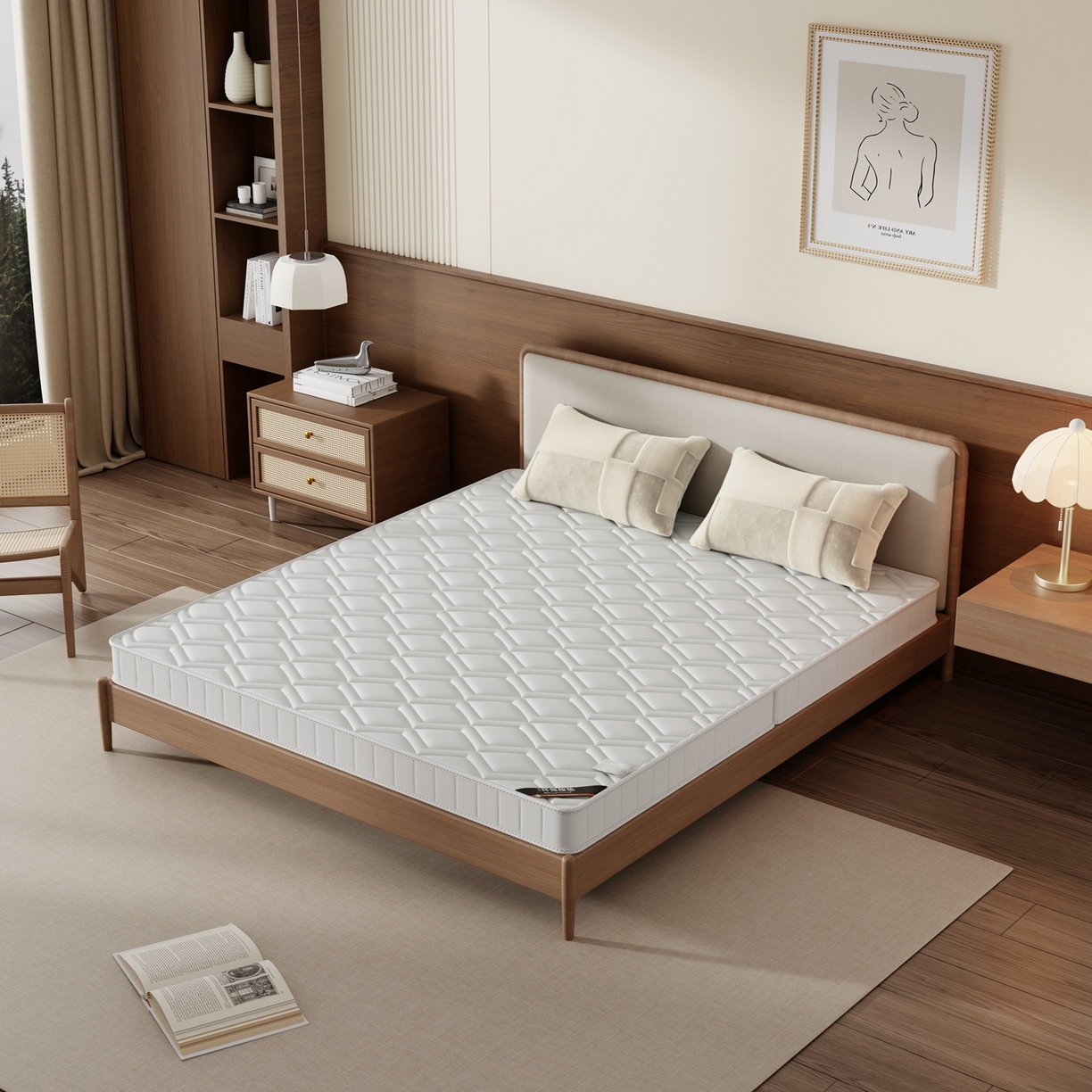 91家纺网 家纺一手货源 找家纺 时奥家纺 2025新款护颈椰棕床垫-Z03 3分棕+2分乳胶（6cm)-黄麻配置