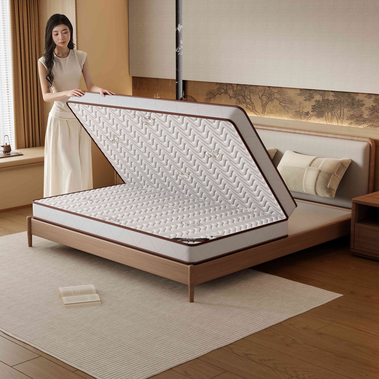 91家纺网 家纺一手货源 找家纺 时奥家纺 2025新款3E椰棕护脊床垫-Z04 5分棕+2分乳胶(8cm)