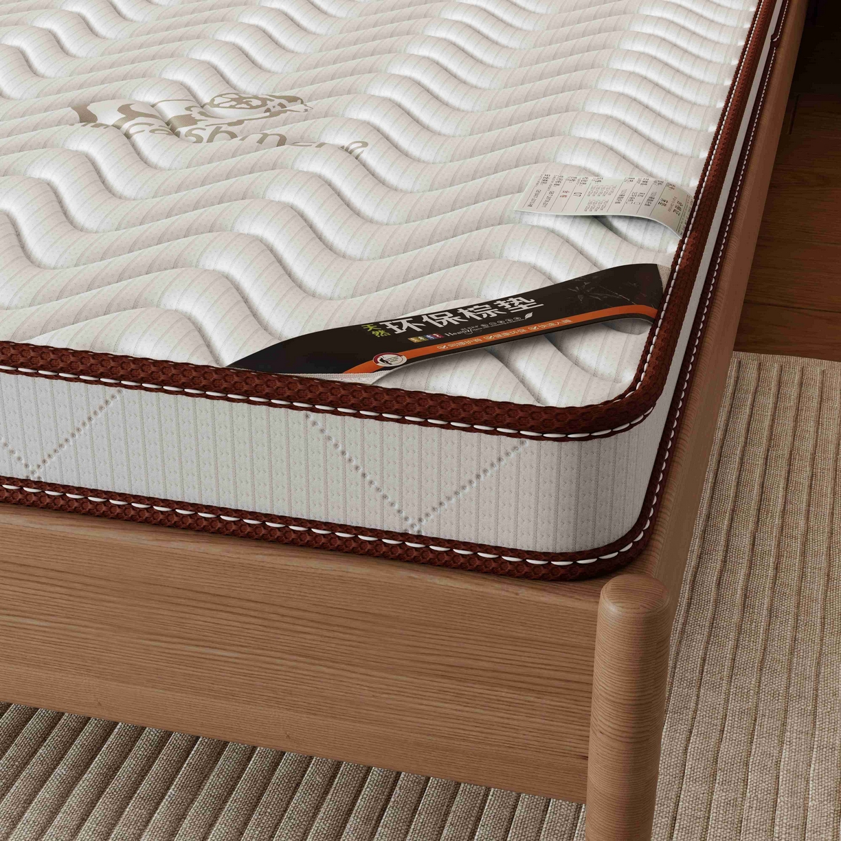 91家纺网 家纺一手货源 找家纺 时奥家纺 2025新款3E椰棕护脊床垫-Z04 10分棕+3分乳胶(15cm)