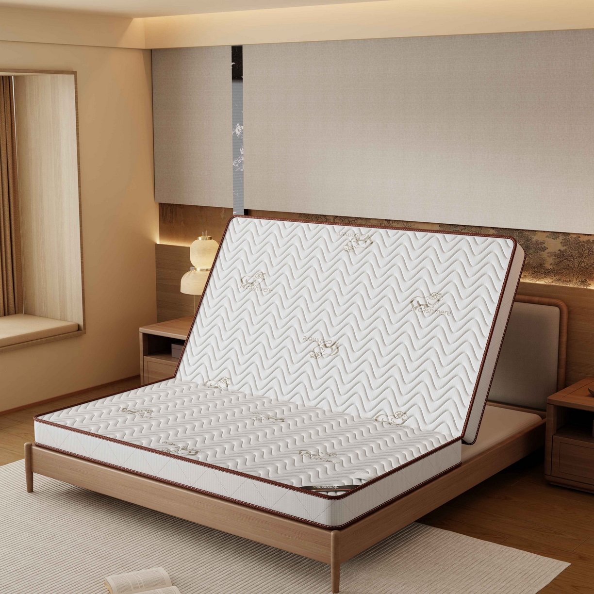 91家纺网 家纺一手货源 找家纺 时奥家纺 2025新款3E椰棕护脊床垫-Z04 7分棕(8cm)-黄麻配置