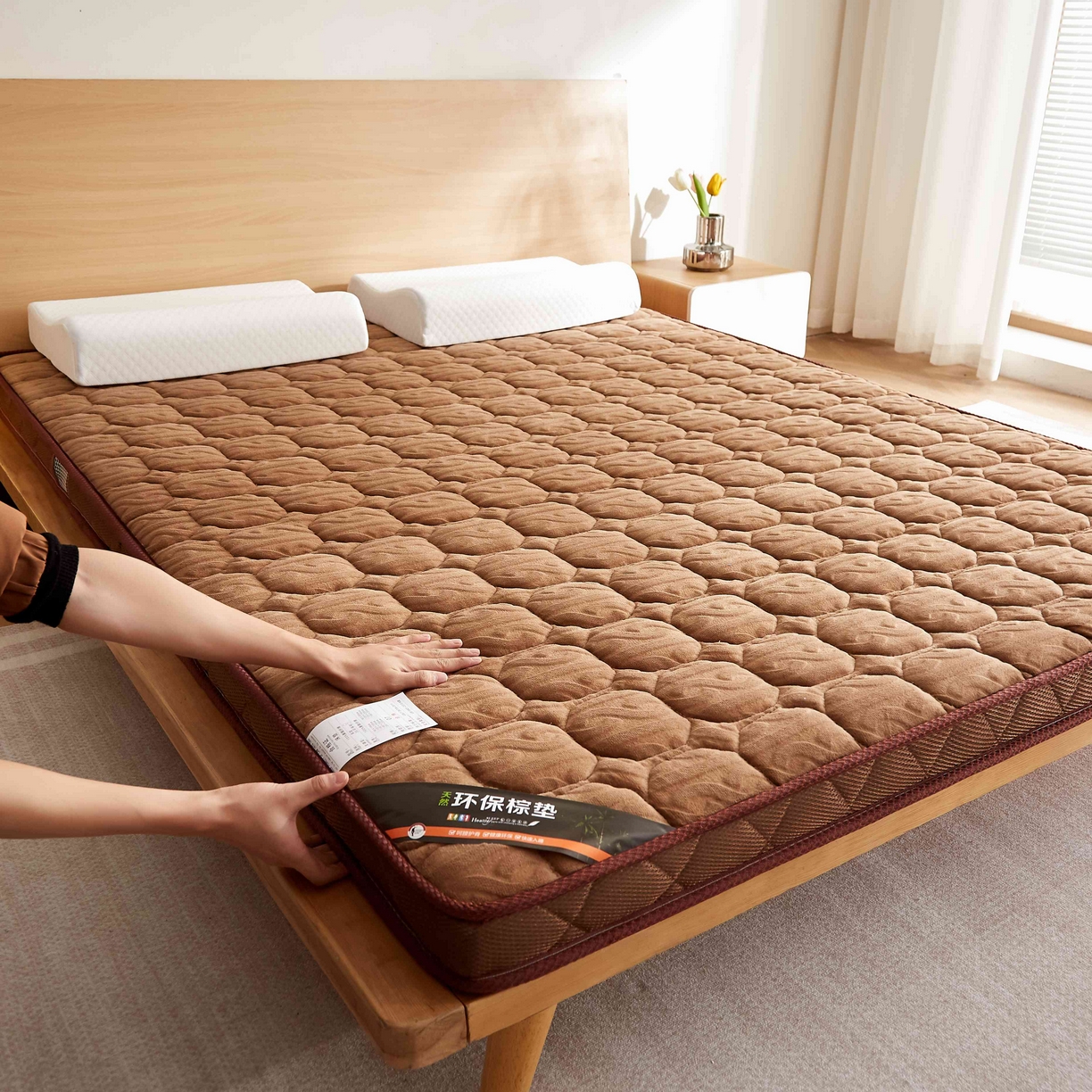 91家纺网 家纺一手货源 找家纺 时奥家纺 2025新款宝宝绒环保椰棕床垫 3分棕+1分乳胶(5cm)