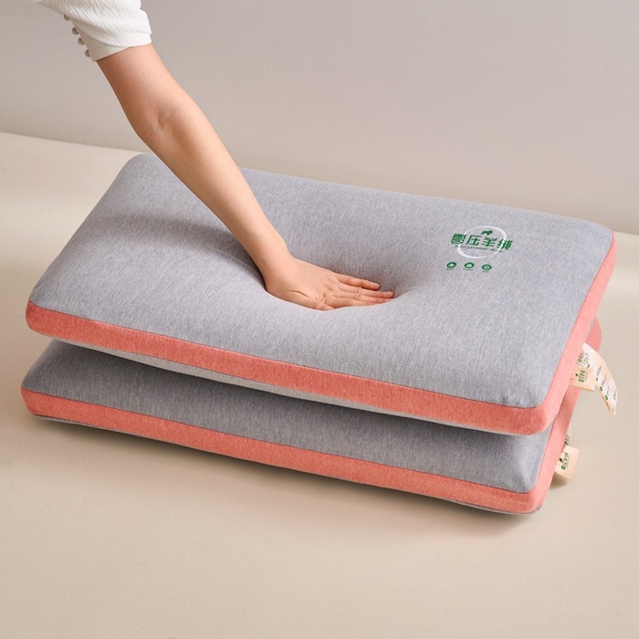 91家纺网 家纺一手货源 找家纺 佳尚枕芯 2025新款零压羊绒记忆枕枕头枕芯 零压羊绒记忆枕-橙色