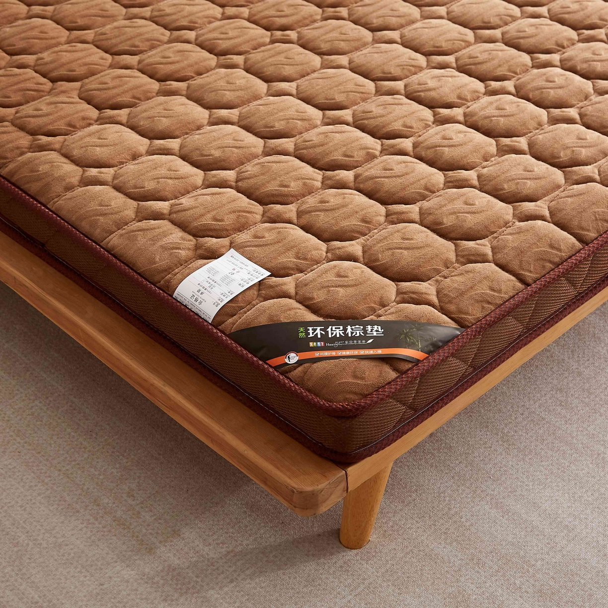 91家纺网 家纺一手货源 找家纺 时奥家纺 2025新款宝宝绒环保椰棕床垫 5分棕+3分乳胶(9cm)