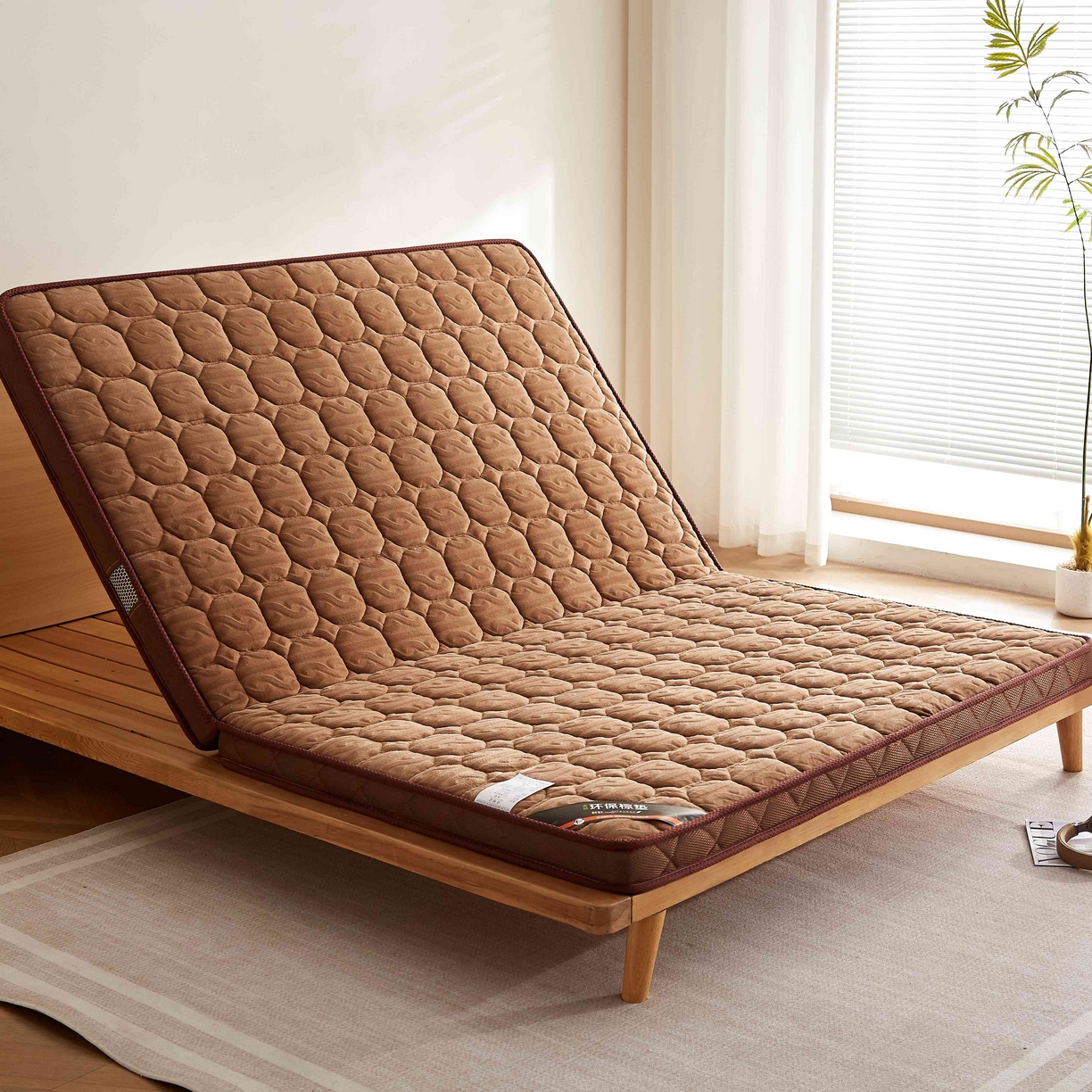 91家纺网 家纺一手货源 找家纺 时奥家纺 2025新款宝宝绒环保椰棕床垫 5分棕+3分乳胶(9cm)