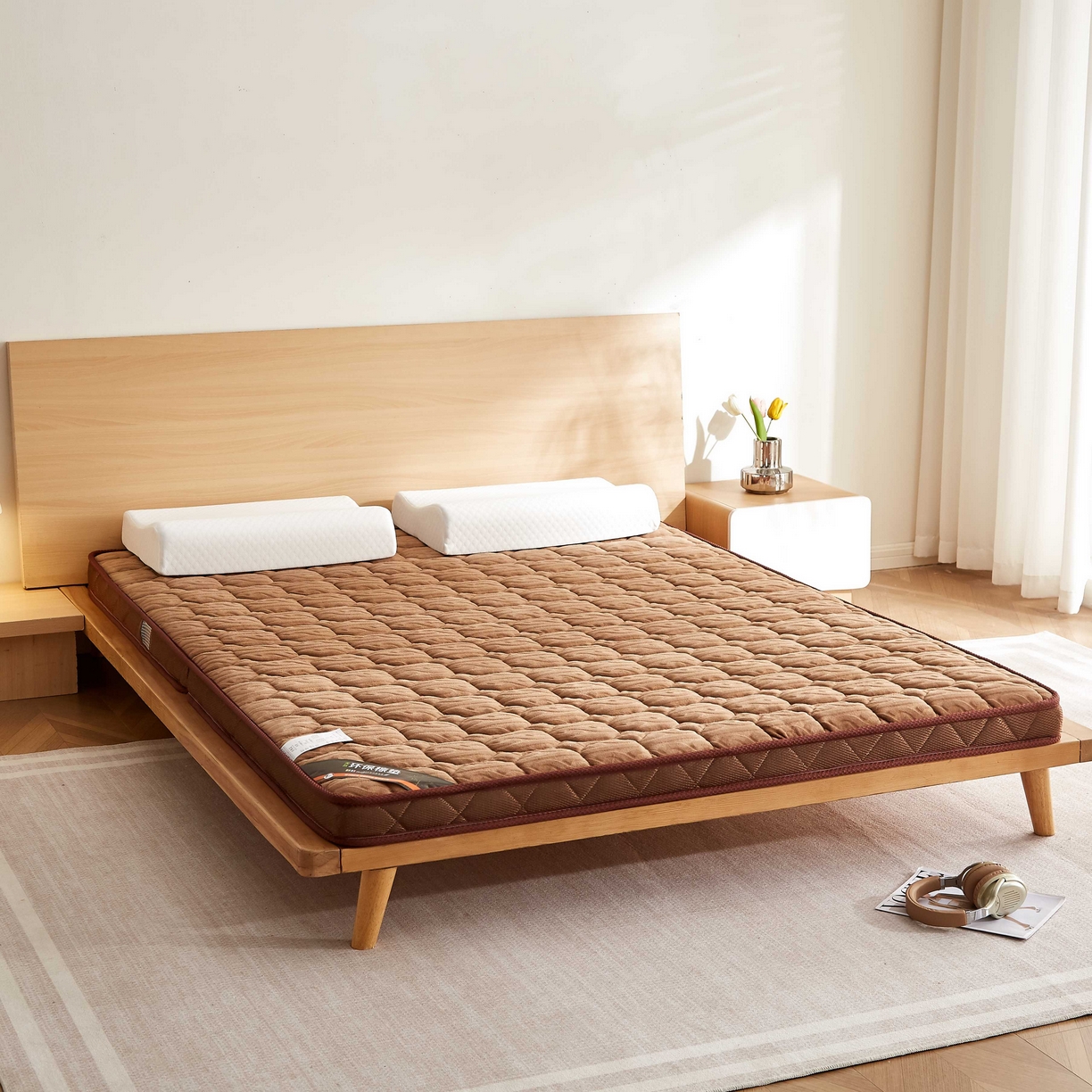 91家纺网 家纺一手货源 找家纺 时奥家纺 2025新款宝宝绒环保椰棕床垫 7分棕+2分乳胶(10cm)