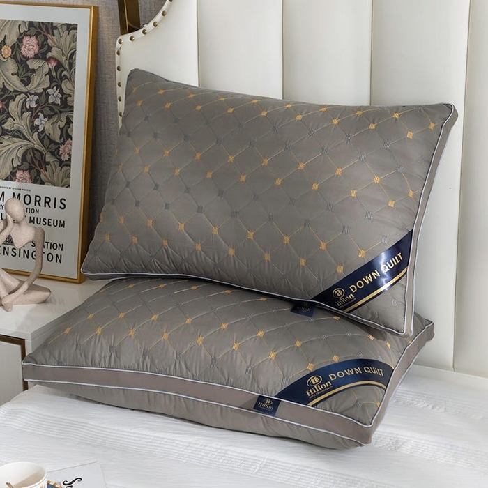 91家纺网 家纺一手货源 找家纺 佳尚枕芯 2025新款满天星立体枕芯直播跑量款礼品枕绗绣枕酒店枕立体羽丝绒枕头枕芯 立体满天星-灰