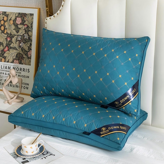 91家纺网 家纺一手货源 找家纺 佳尚枕芯 2025新款满天星立体枕芯直播跑量款礼品枕绗绣枕酒店枕立体羽丝绒枕头枕芯 立体满天星-兰