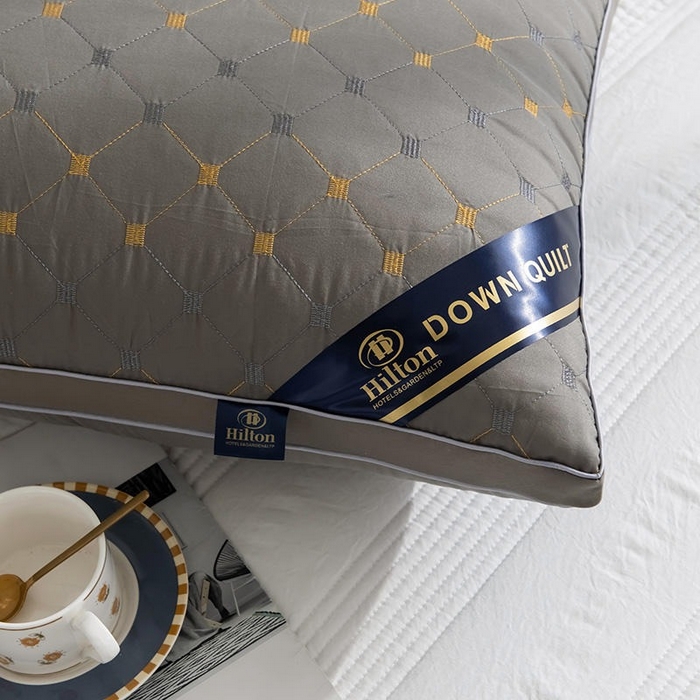 91家纺网 家纺一手货源 找家纺 佳尚枕芯 2025新款满天星立体枕芯直播跑量款礼品枕绗绣枕酒店枕立体羽丝绒枕头枕芯 立体满天星-灰