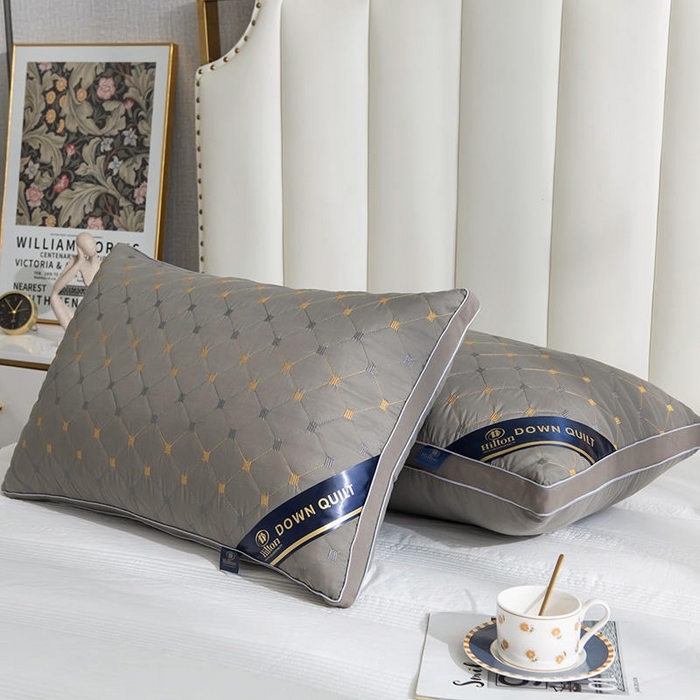 91家纺网 家纺一手货源 找家纺 佳尚枕芯 2025新款满天星立体枕芯直播跑量款礼品枕绗绣枕酒店枕立体羽丝绒枕头枕芯 立体满天星-灰