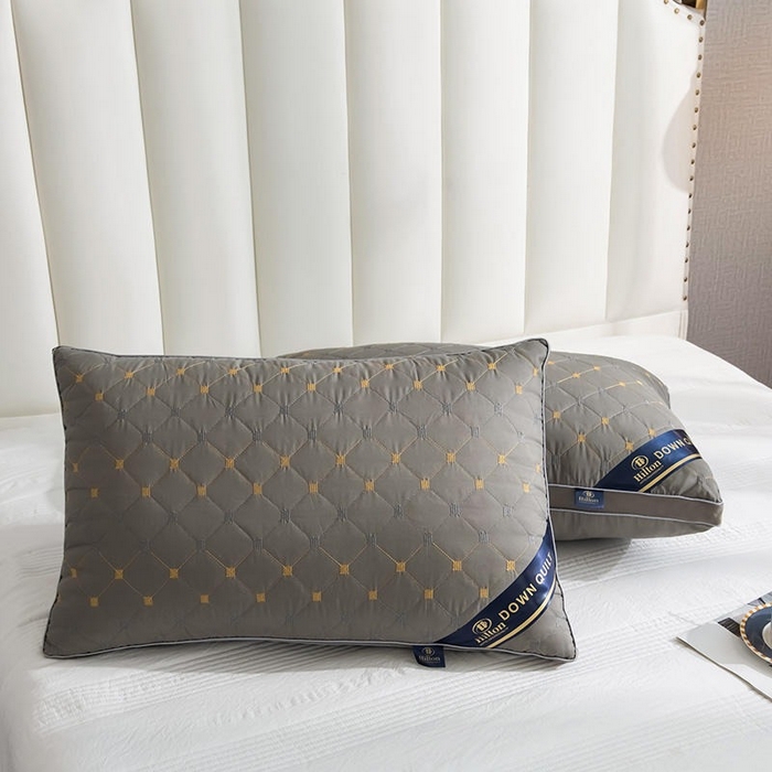 91家纺网 家纺一手货源 找家纺 佳尚枕芯 2025新款满天星立体枕芯直播跑量款礼品枕绗绣枕酒店枕立体羽丝绒枕头枕芯 立体满天星-灰