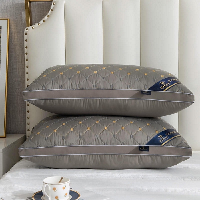 91家纺网 家纺一手货源 找家纺 佳尚枕芯 2025新款满天星立体枕芯直播跑量款礼品枕绗绣枕酒店枕立体羽丝绒枕头枕芯 立体满天星-灰