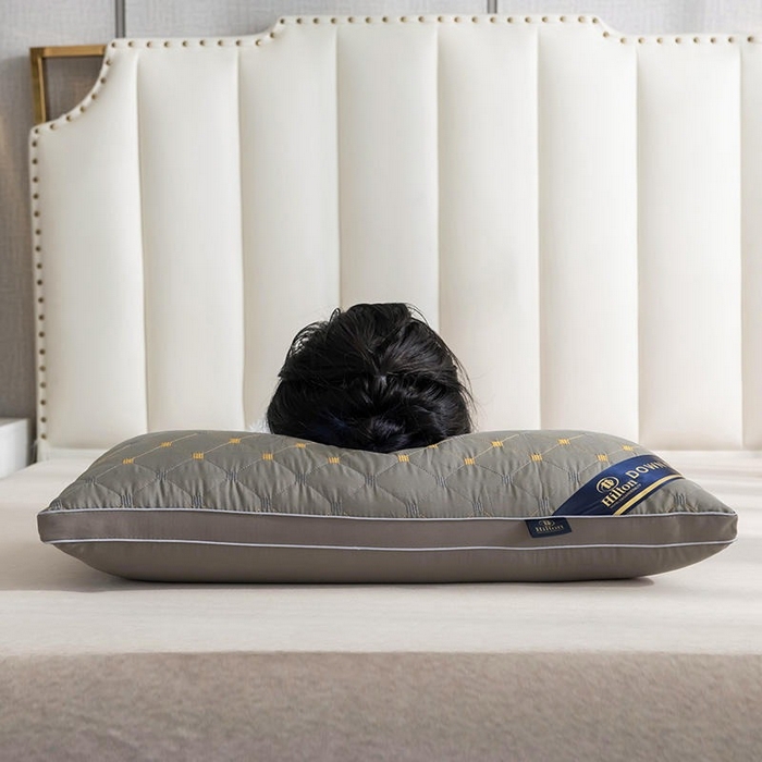 91家纺网 家纺一手货源 找家纺 佳尚枕芯 2025新款满天星立体枕芯直播跑量款礼品枕绗绣枕酒店枕立体羽丝绒枕头枕芯 立体满天星-灰