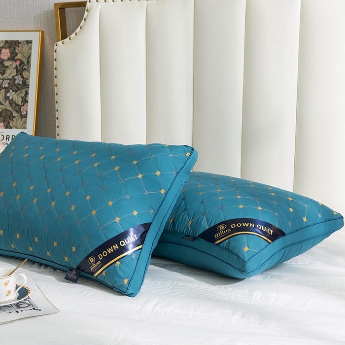 91家纺网 家纺一手货源 找家纺 佳尚枕芯 2025新款满天星立体枕芯直播跑量款礼品枕绗绣枕酒店枕立体羽丝绒枕头枕芯 立体满天星-兰