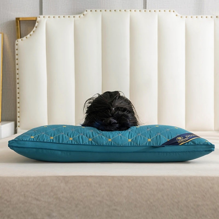 91家纺网 家纺一手货源 找家纺 佳尚枕芯 2025新款满天星立体枕芯直播跑量款礼品枕绗绣枕酒店枕立体羽丝绒枕头枕芯 立体满天星-兰