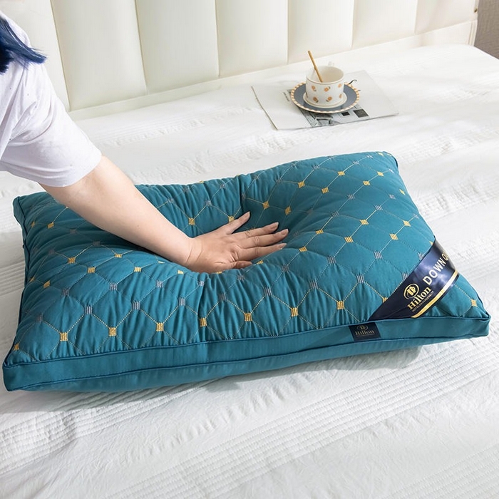 91家纺网 家纺一手货源 找家纺 佳尚枕芯 2025新款满天星立体枕芯直播跑量款礼品枕绗绣枕酒店枕立体羽丝绒枕头枕芯 立体满天星-兰